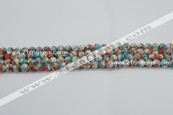 CRF398 15.5 inches 4mm round dyed rain flower stone beads wholesale