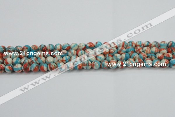 CRF399 15.5 inches 6mm round dyed rain flower stone beads wholesale