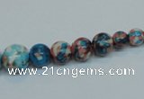 CRF40 15.5 inches multi sizes round dyed rain flower stone beads wholesale