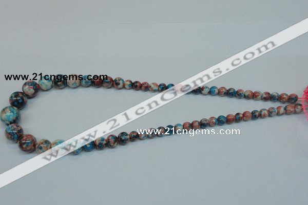 CRF40 15.5 inches multi sizes round dyed rain flower stone beads wholesale