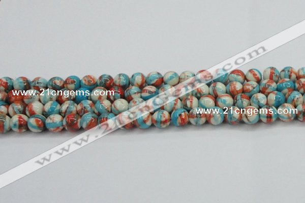 CRF401 15.5 inches 10mm round dyed rain flower stone beads wholesale