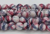 CRF404 15.5 inches 4mm round dyed rain flower stone beads wholesale