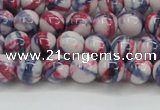 CRF405 15.5 inches 6mm round dyed rain flower stone beads wholesale