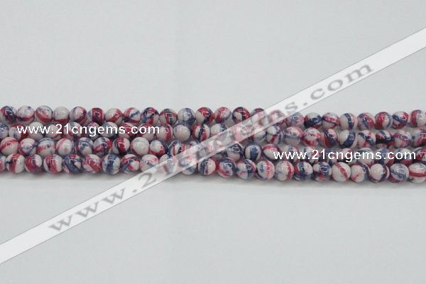 CRF405 15.5 inches 6mm round dyed rain flower stone beads wholesale