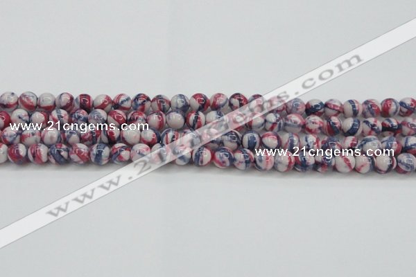 CRF406 15.5 inches 8mm round dyed rain flower stone beads wholesale