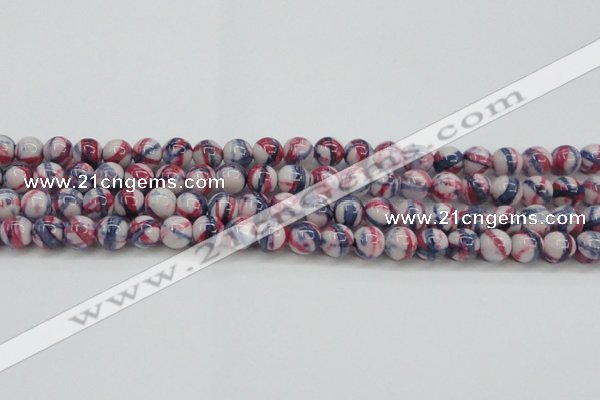 CRF407 15.5 inches 10mm round dyed rain flower stone beads wholesale