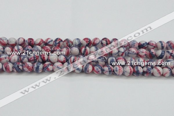 CRF408 15.5 inches 12mm round dyed rain flower stone beads wholesale