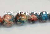 CRF41 15.5 inches multi sizes round dyed rain flower stone beads