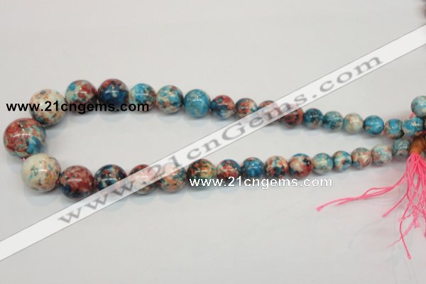 CRF41 15.5 inches multi sizes round dyed rain flower stone beads