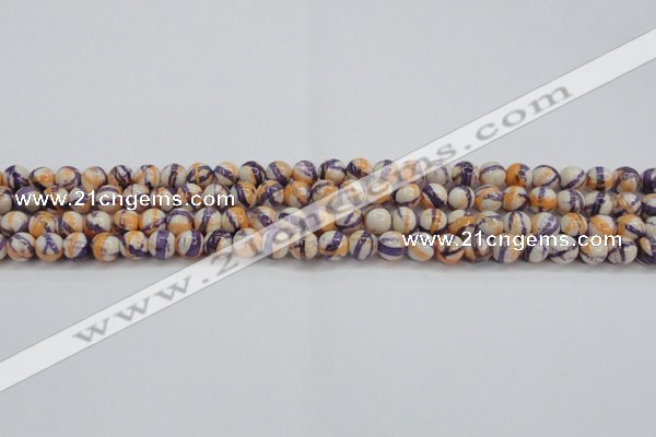 CRF410 15.5 inches 4mm round dyed rain flower stone beads wholesale