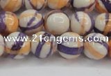 CRF414 15.5 inches 12mm round dyed rain flower stone beads wholesale