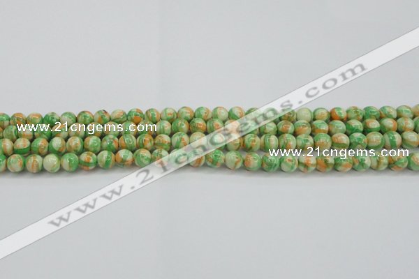 CRF416 15.5 inches 4mm round dyed rain flower stone beads wholesale