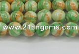 CRF417 15.5 inches 6mm round dyed rain flower stone beads wholesale