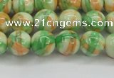 CRF419 15.5 inches 10mm round dyed rain flower stone beads wholesale