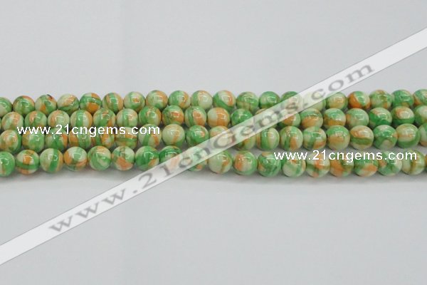 CRF419 15.5 inches 10mm round dyed rain flower stone beads wholesale