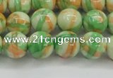 CRF420 15.5 inches 12mm round dyed rain flower stone beads wholesale