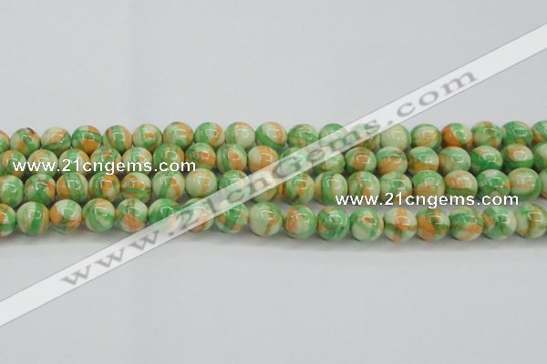 CRF420 15.5 inches 12mm round dyed rain flower stone beads wholesale