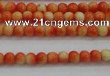 CRF437 15.5 inches 3mm round dyed rain flower stone beads wholesale