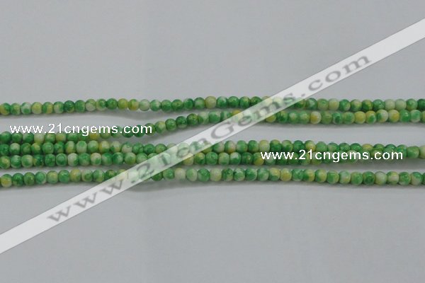 CRF454 15.5 inches 3mm round dyed rain flower stone beads wholesale