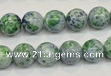 CRF46 15.5 inches 12mm round dyed rain flower stone beads wholesale