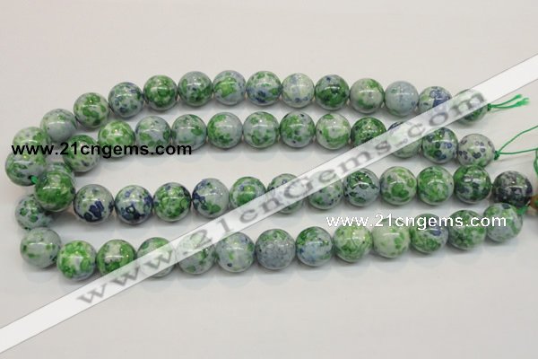 CRF46 15.5 inches 12mm round dyed rain flower stone beads wholesale