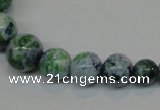 CRF51 15.5 inches multi sizes round dyed rain flower stone beads wholesale