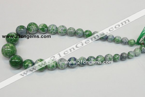 CRF52 15.5 inches multi sizes round dyed rain flower stone beads