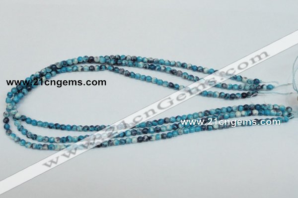 CRF55 15.5 inches 4mm round dyed rain flower stone beads wholesale