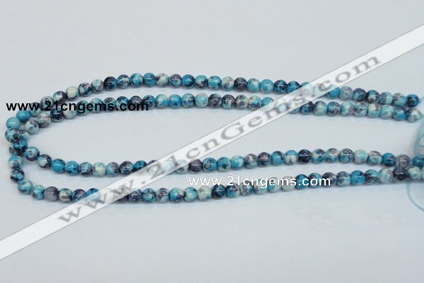CRF56 15.5 inches 6mm round dyed rain flower stone beads wholesale