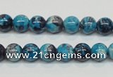 CRF57 15.5 inches 8mm round dyed rain flower stone beads wholesale