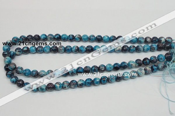 CRF57 15.5 inches 8mm round dyed rain flower stone beads wholesale