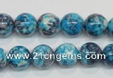 CRF59 15.5 inches 12mm round dyed rain flower stone beads wholesale