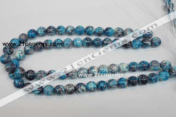 CRF59 15.5 inches 12mm round dyed rain flower stone beads wholesale