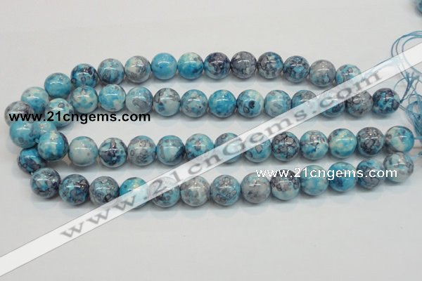 CRF60 15.5 inches 14mm round dyed rain flower stone beads wholesale