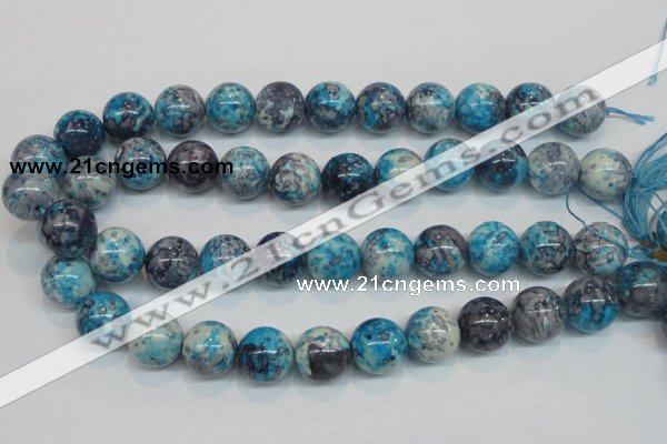 CRF61 15.5 inches 16mm round dyed rain flower stone beads wholesale