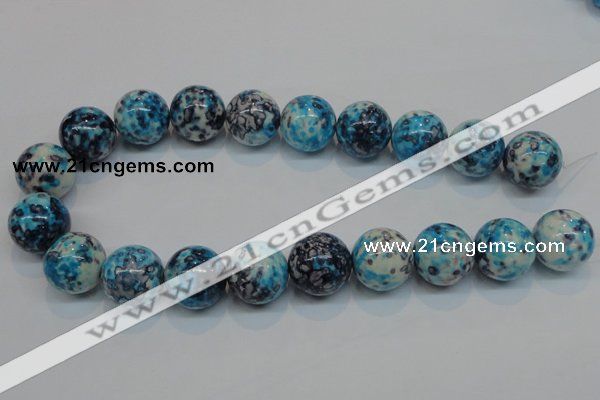 CRF63 15.5 inches 20mm round dyed rain flower stone beads wholesale