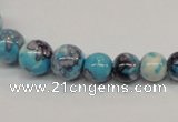 CRF64 15.5 inches multi sizes round dyed rain flower stone beads wholesale