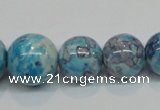 CRF65 15.5 inches multi sizes round dyed rain flower stone beads