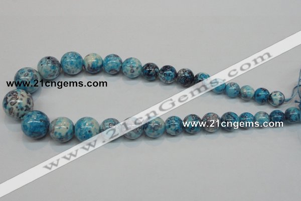 CRF65 15.5 inches multi sizes round dyed rain flower stone beads