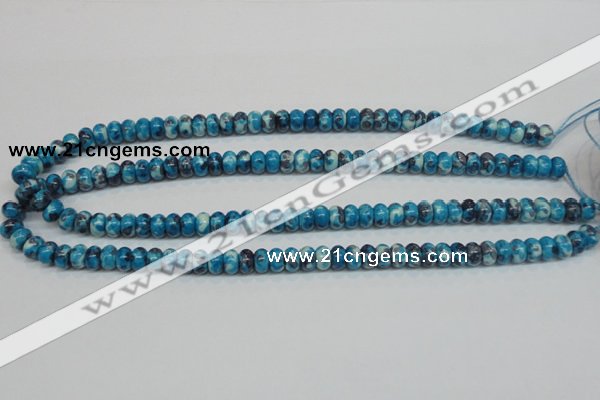 CRF67 15.5 inches 5*8mm rondelle dyed rain flower stone beads wholesale