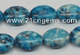 CRF71 15.5 inches 13*18mm oval dyed rain flower stone beads wholesale