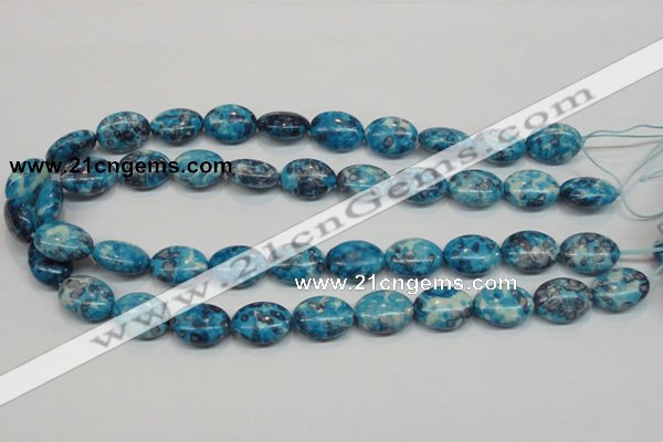 CRF71 15.5 inches 13*18mm oval dyed rain flower stone beads wholesale