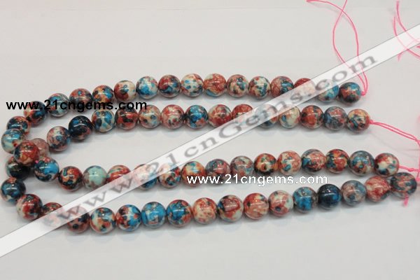 CRF73 15.5 inches 10mm round dyed rain flower stone beads wholesale