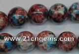 CRF74 15.5 inches 14mm round dyed rain flower stone beads wholesale