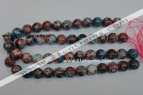 CRF74 15.5 inches 14mm round dyed rain flower stone beads wholesale