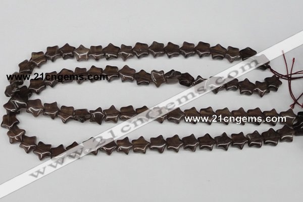 CRG05 15.5 inches 12*12mm star smoky quartz gemstone beads wholesale