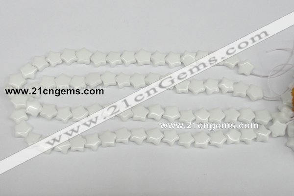 CRG06 15.5 inches 12*12mm star white agate gemstone beads wholesale