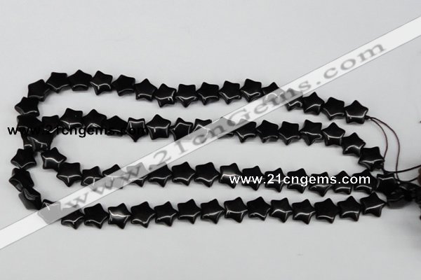 CRG07 15.5 inches 12*12mm star black agate gemstone beads wholesale