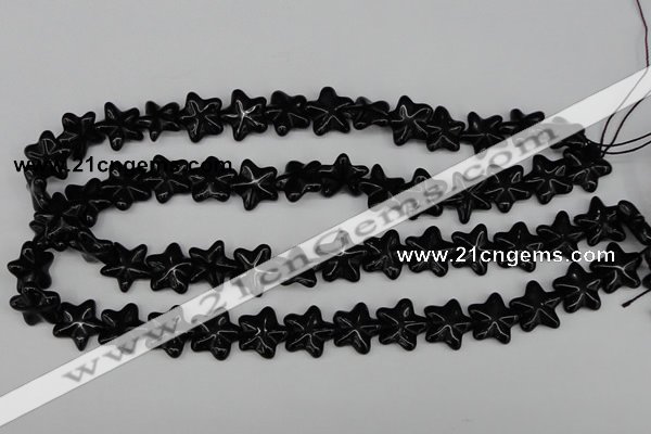 CRG21 15.5 inches 16*16mm star black agate gemstone beads wholesale