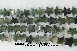 CRG40 15.5 inches 14mm flat star moss agate gemstone beads wholesale